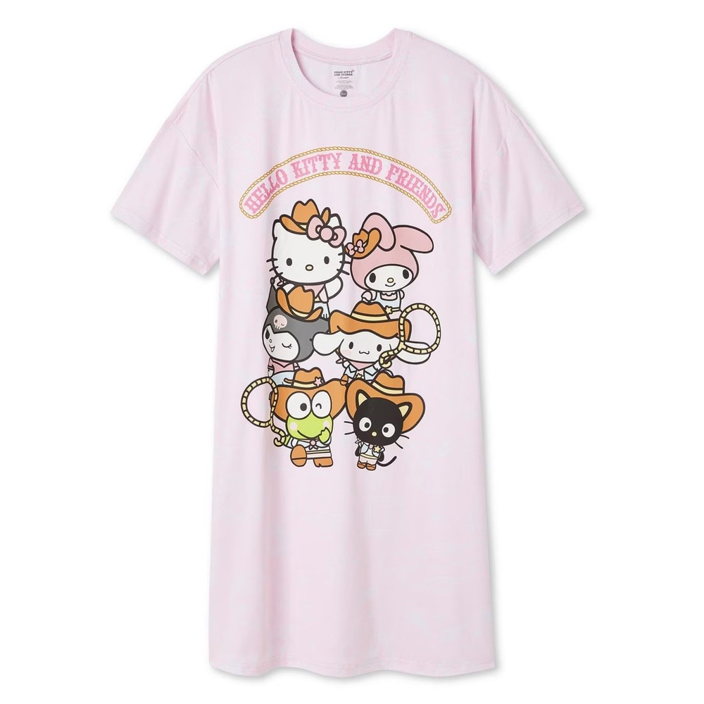 Hello Kitty and Friends Pink T-Shirt Dress nightgown lounge wear